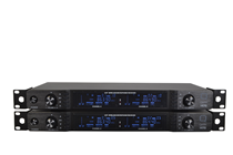 4 Way Wireless Microphone Set with Belt packs and Headsets Racked Ready to Use